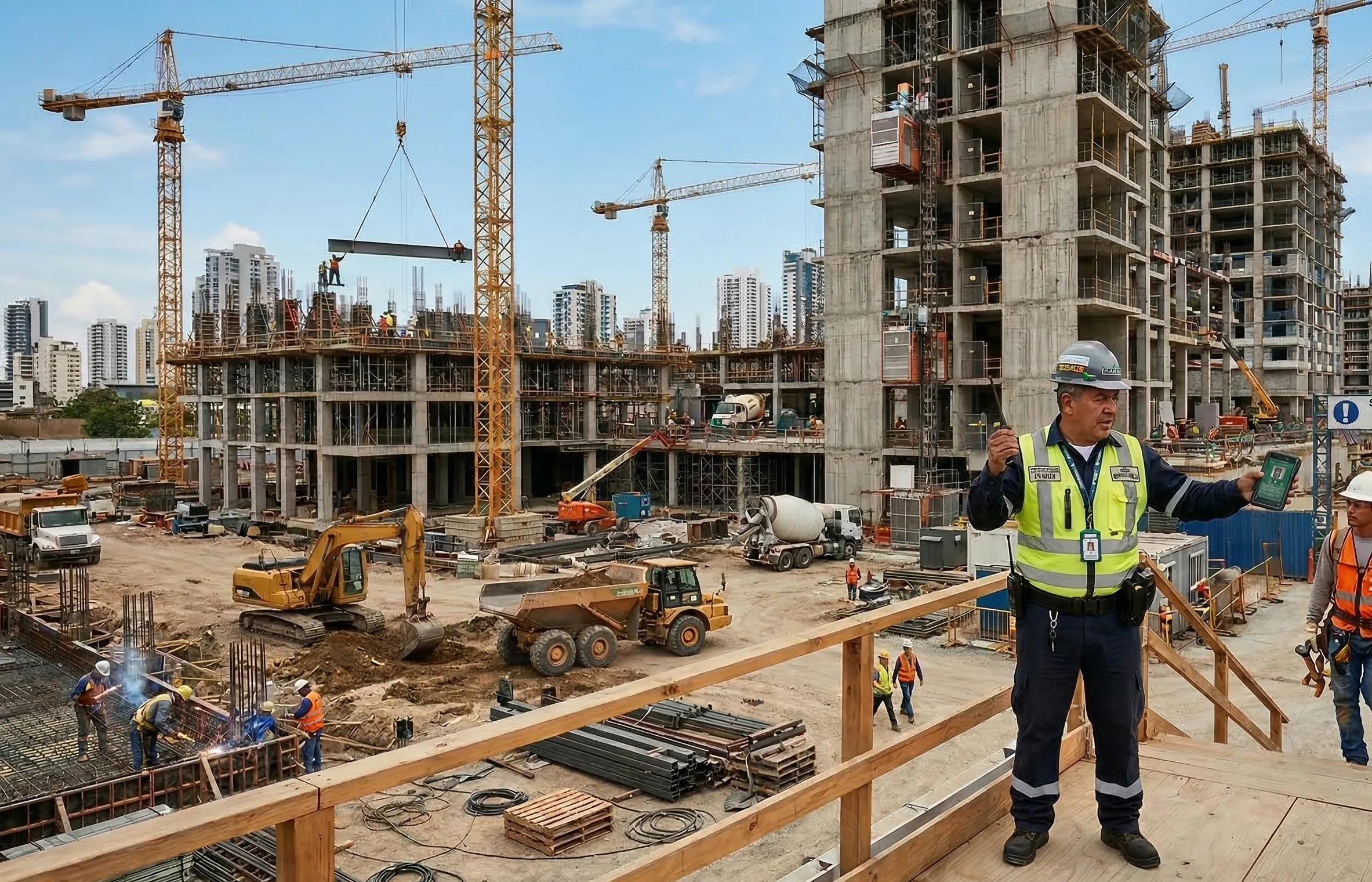 Mobile access control across multiple construction sites