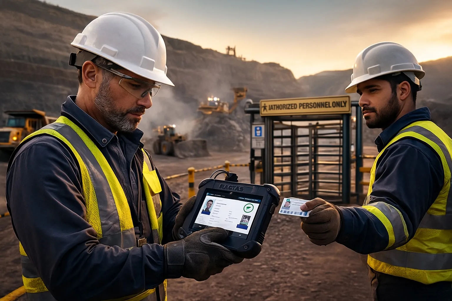Mobile access control in a remote mine